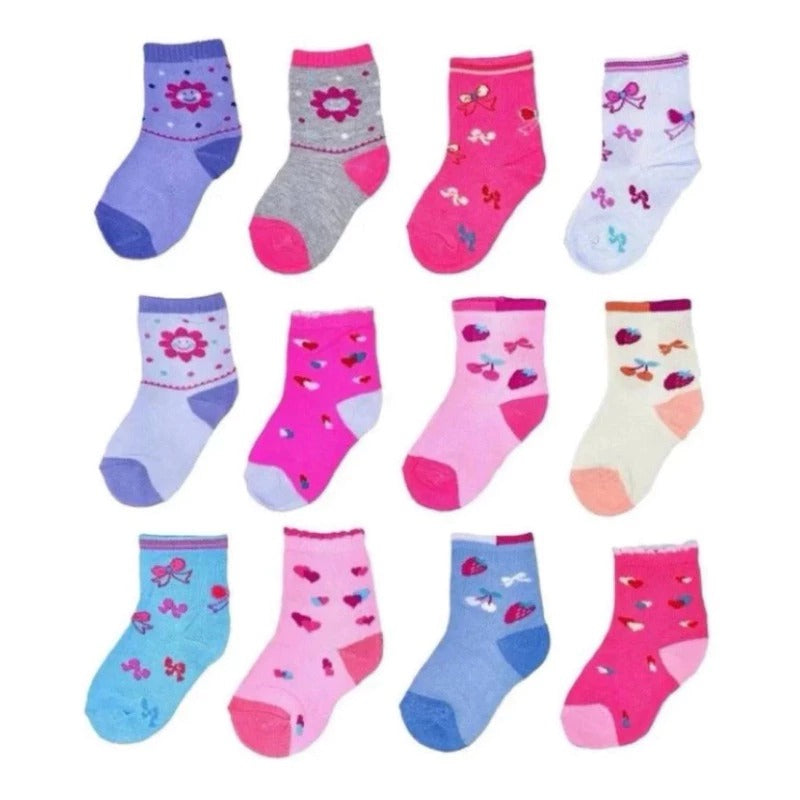 Kit 12 Pares de Meia Infantil Menina - Super Promoção!