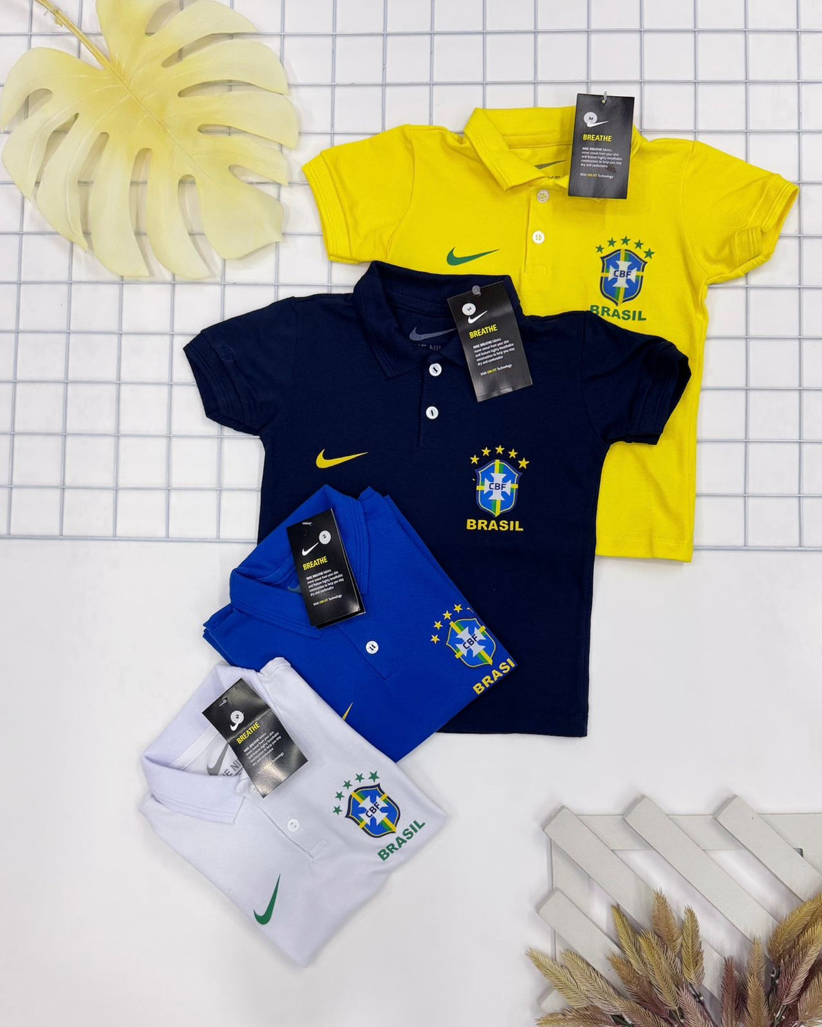 Camiseta do Brasil Polo NK Infantil 2026 - Última Peça - Formato Pequeno