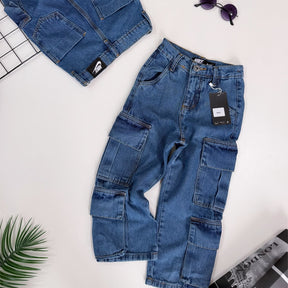 Calça Jeans Cargo Infantil - Mais Vendido