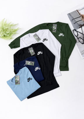 Camiseta NK Manga Longa Algodão Infantil- última peça